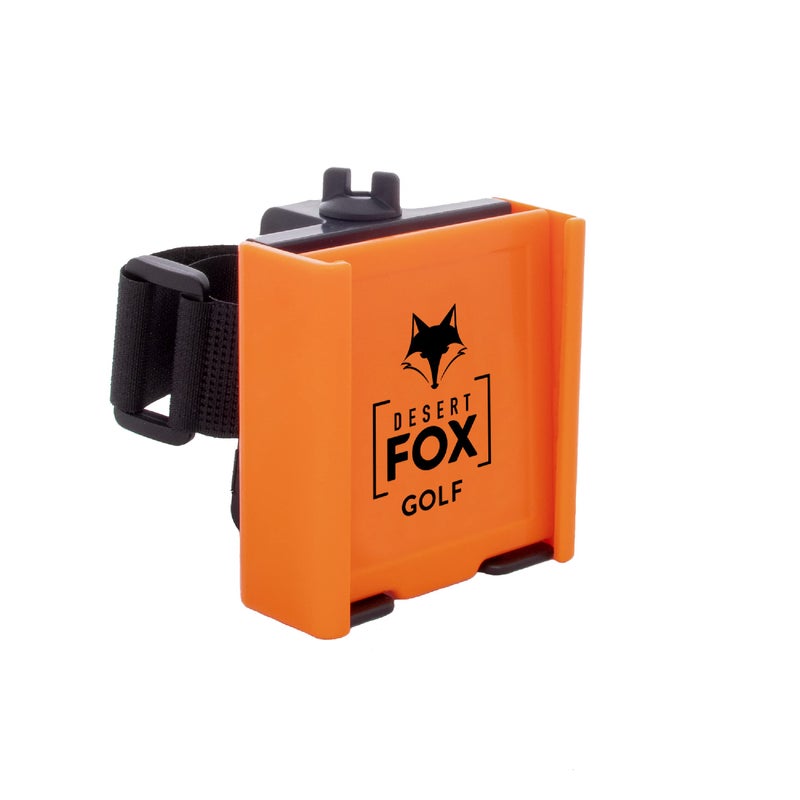 DESERT FOX GOLF حامل هاتف DESERT FOX GOLF - حامل هاتف عربة جولف قابل للتعديل مع حزام آمن لتطبيقات GPS والجولف بدون استخدام اليدين - يناسب جميع الأحجام - برتقالي - Image 2
